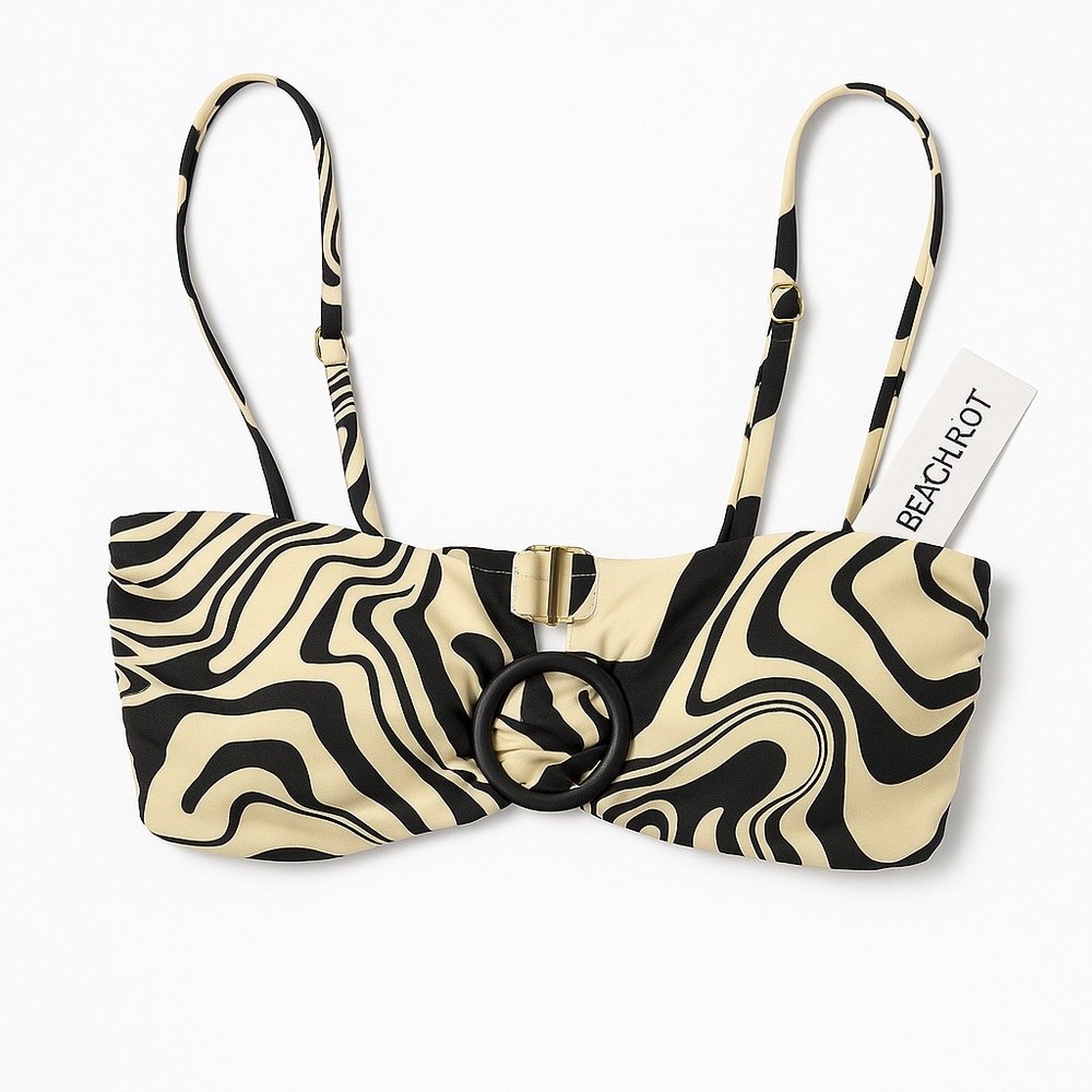 Beach Riot Neutral Swirl Ring Bikini Top XS NWT